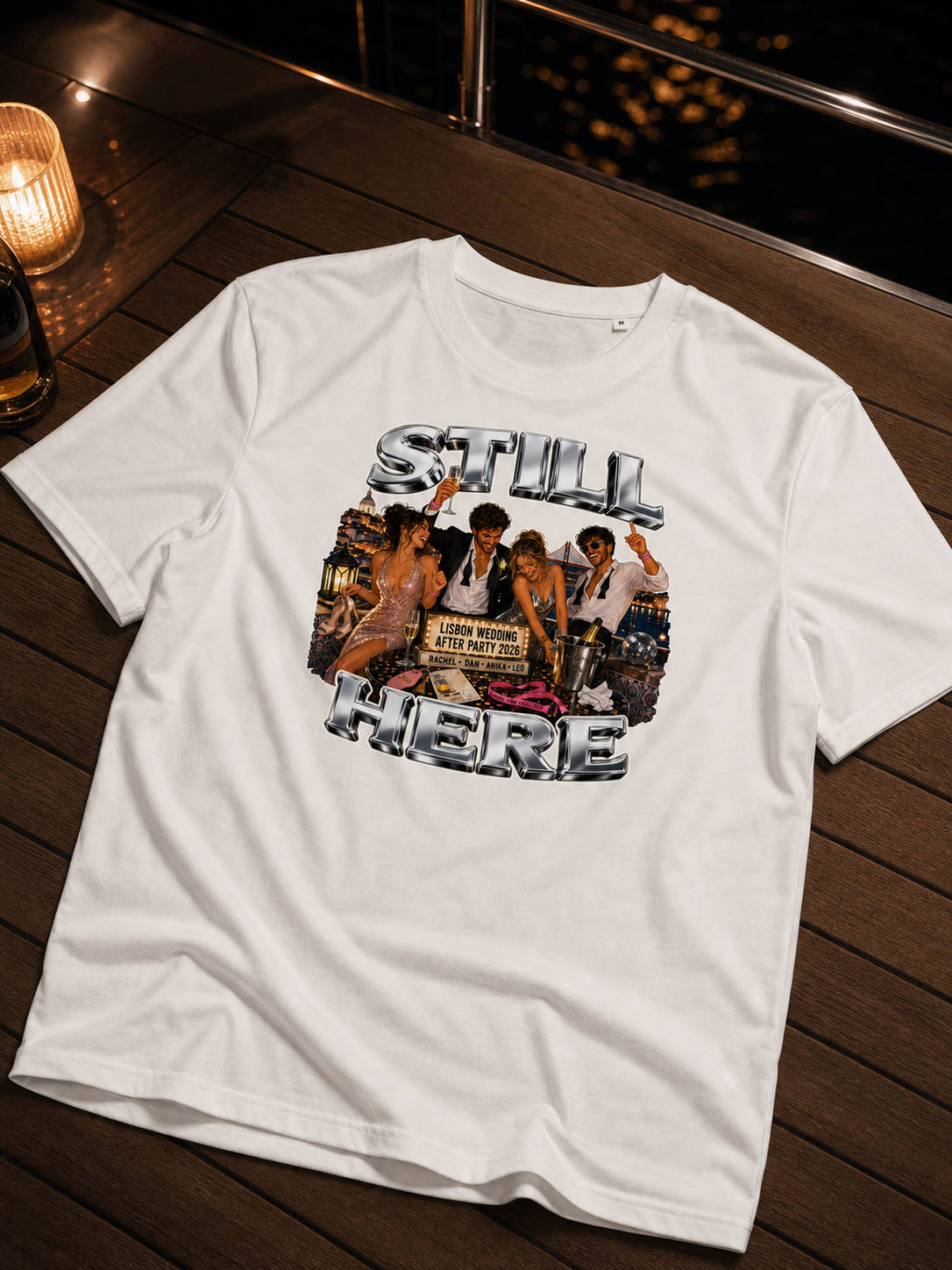 Levyo shirt visual for wedding after party t shirts