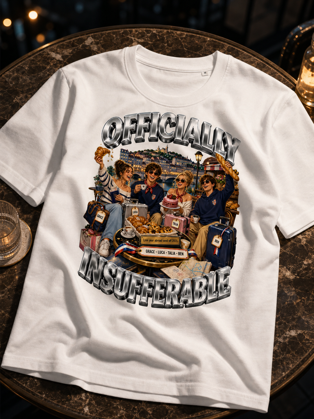 Levyo shirt visual for year abroad send off t shirts