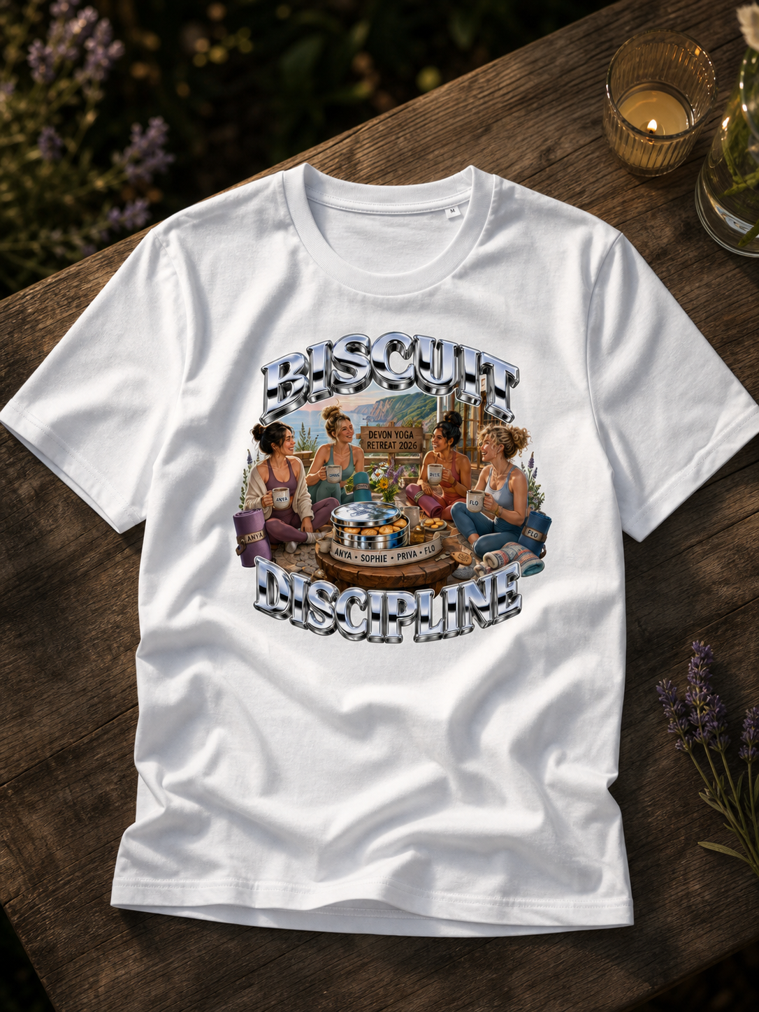 Levyo shirt visual for yoga retreat t shirts